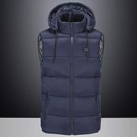 Tomorrow Sun Shine Electric Heating Warm Vest Gilet Unisex USB Charging 3 Heating Levels Rechargable Waterproof Washable Infrared Heated Cotton Waistcoat for Winter Skiing, Cycling, Hiking,Blue,M