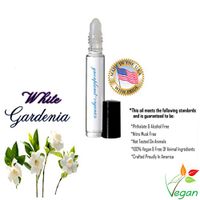 Set of 2: White Gardenia Perfume (Phthalate Free & Vegan. Crafted in USA) 2X .33oz Roll On Bottles