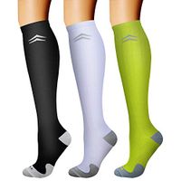 CHARMKING Compression Socks (3 Pairs) 15-20 mmHg is Best Athletic & Medical for Men & Women, Running, Flight, Travel, Nurses, Edema - Boost Performance, Blood Circulation & Recovery (S/M, Assorted 20)