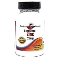 Chelated Zinc 25mg * 200 Capsules 100% Natural - by EarhNaturalSupplements