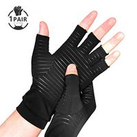 Arthritis Gloves Copper Infused Breathable Moisture Wicking Fabric.Alleviate Arthritis Symptoms,Raynauds Disease,Carpal Tunnel&Fingerless Design for Typing,Daily Work.one Pair(X-Large)