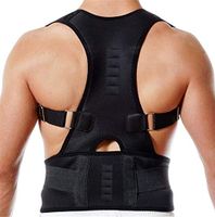 Adjustable Back Posture Corrector Spine Support Brace Shoulder Belt Correction Corrective Men Women,Black,M