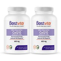 Coenzyme CoQ10 600mg with Bioperine (120 Vegetarian Capsules) (2-Pack) Naturally Fermented - No Stearates - No Fillers - Vegan - Non GMO - Gluten Free