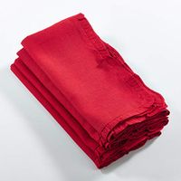 SARO LIFESTYLE Melina Collection Ruffled Design Dinner Napkin (Set of 4) Red