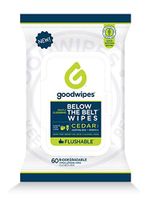 Goodwipes Below the Belt Flushable Wipes for Men, Cedar Scent, 60 Wipe Pack, 1 Count