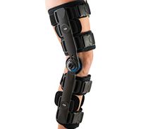 FitPro Adjustable Range of Motion Post-Op Knee Stabilizer Brace with Cool Pads, Regular, Amazon Exclusive Brand