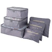 Bluelans 6Pcs/Set Travel Waterproof Clothing Sorting Bag Packing Cube Luggage Organizer for Jacket, Shirt, Sweater, Suit by allhom. Gray