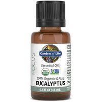 Garden of Life Essential Oil, Eucalyptus 0.5 fl oz (15 mL), 100% USDA Organic & Pure, Undiluted & Non-GMO - for Diffuser, Aromatherapy, Meditation - Clarity & Focus, Stimulate, Invigorate, Refresh