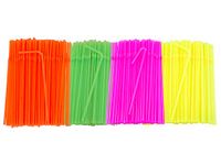Flexible Plastic Drinking Straws (150 ct, Assorted Neon) Bendable Disposable BPA Free Bendy Straws