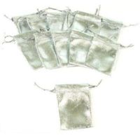 FindingKing 12 Pouches Silver Gift Bags Drawstring Jewelry Favor 2"