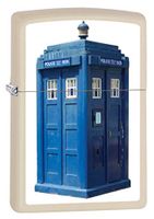 Zippo Lighter: Blue Police Box - Cream Matte 79932