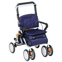 Walkers Old Man Folding Shopping Cart Light Trolley Travel Portable Wheelchair with Seat Four Wheel Gift (Color : Blue, Size : 3754.577 cm)