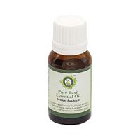 Basil Essential Oil | Ocimum Basilicum | Basil Oil | For Hair | For Massage | 100% Pure Natural | Steam Distilled | Therapeutic Grade | 15ml | 0.507oz By R V Essential
