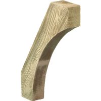 Fypon BKTCV21X30X6S 5 1/4"W x 30"H x 21"P Cove Style Urethane Knee Brace with Cedar Woodgrain Texture