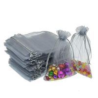 Lautechco 100Pcs Organza Bags 3x4 inches Gray Organza Gift Bags Small Mesh Bags Drawstring Gift Bags Christmas Drawstring Organza Gift Bags (3x4 inches Gray)