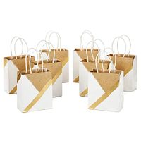 Hallmark 5EGB6201 Stiff Handle, 8 Pack, Small White Gift Bag Bundle
