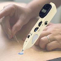 Chihiro Acupuncture Pen Electric Meridians Therapy Health Care Massage Pen Automatically Find Acupoints Relief Pain Tools with 3 Head