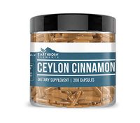 Ceylon Cinnamon Supplement (200 Capsules, 500 mg) by Earthborn Elements, Promotes Healthy Blood Sugar Levels, Cholesterol Levels, Bones, Joints