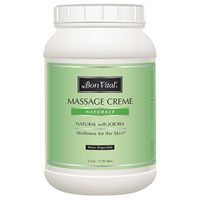 Bon Vital' Naturale Massage Crème, Professional Massage Therapy Cream with Natural Ingredients for an Earth-Friendly & Relaxing Massage, Full Body Daily Moisturizer for Smooth Skin, 1 Gallon Jar