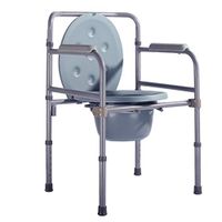 EGCLJ Portable Bedside Commode Chair Adjustable Height Folding Shower Toilet Stool Tool-Free Assembly W/Bucket/Lid/Splash Guard for Elderly