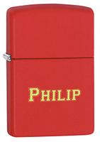 Personalized Zippo Red Matte Lighter with Free Laser Engraving
