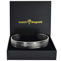 Magnetic Bracelet for Arthritis by Holistic Magnets Copper Bracelet for Pain Relief Health Bracelet Unisex Antique Silver Toned Gift Boxed (EKP)-Celtic Eternity Knot (L: Wrist 7.7-8.75 inch)