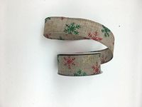 Celebrate IT- Christmas- Snowflake- Linen Ribbon 1.5 in x 25ft