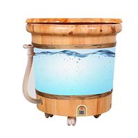 Foot Massagers Foot Bath Foot Bath Barrel Thermostatic Electric Heating Wooden Foot Bath Barrel Adult Household Footbath high deep Barrel Massage Tools (Color : Brown, Size : 413142cm)