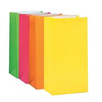 Neon Paper Party Favor Bags, 10ct