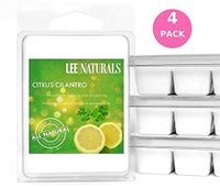 Lee Naturals Classic Collection - (4 Pack) Citrus Cilantro Premium All Natural 6-Piece Soy Wax Melts. Hand Poured Naturally Strong Scented Soy Wax Candle Cubes