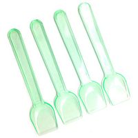 PEPPERLONELY Transparent Plastic Ice Cream Spoons,Frozen Yogurt, Plastic Disposable Tasting Spoons,Green, 3.75Inch,200 Count