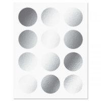 Silver Certificate Seals - Set of 36 Blank foil Stickers, 2" Across