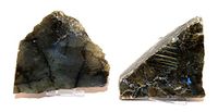Labradorite Standing Crystals Slice Set - One Side Polished Raw Pieces - LABSL06