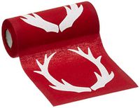 Cotton Printed Cocktail Napkin - 4.5 x 4.5 in - 50 units per roll -  Red with White Antlers
