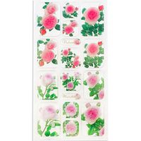 Frontia Cute Flower Floral Japanese Stickers Seals Envelope 3D Puffy Sparkle Glitter dot Decoratiove Gift Label