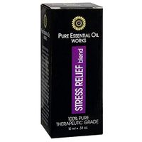 Pure Essential Oil Works Stress Relief Blend, 100% Pure, Natural, Paraben-Free and Therapeutic Grade with Euro-Style Dropper, 0.33 Ounces