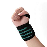 Professional Wrist Elbow Knee Wraps Elastic Straps Brace Support Protectorv for Weightlifting Workout Bodybuilding Gym Fitness - Light Blue