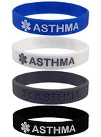 Max Petals Asthma Medical Alert ID Silicone Bracelet Wristbands (4 Pack)