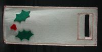 Two's Company - Wine Bag - White Felt with Mistletoe