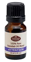 Attention Essential Oil Blend 100% Pure, Undiluted Essential Oil Blend Therapeutic Grade - 10 ml A Perfect Blend of Cedarwood, Lavender, Orange and Vetiver Essential Oils.