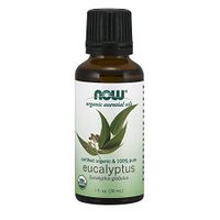 NOW Essential Oils, Organic Eucalyptus Globulus Oil, Clarifying Aromatherapy Scent, Steam Distilled, 100% Pure, Vegan, 1-Ounce