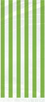 Lime Green Striped Cellophane Bags, 20ct