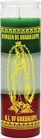 Indio Products Our Lady of Guadalupe Green/White/Red Candle - Silkscreen 3 Color 7 Day