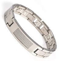 Wollet Elegant Titanium Magnetic Therapy Bracelet for Men Arthritis Pain Relief Carpal Tunnel RSI with 10 Pcs Strong Magnets, Germanium, Far Infrared Improve Body Health