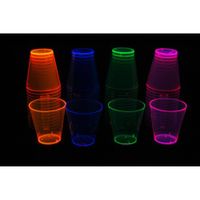 Party Essentials N26090 Hard Plastic 2-Ounce Shot/Shooter Glasses, Pack of 60, Assorted Neon
