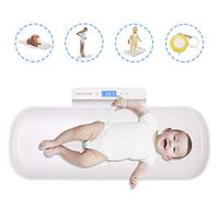 Baby Scale, Pet Scale, Multi-Function Digital Scale Measure Toddler/Adult/Puppy/Cat/Dog Weight(Max:220lb) and Height(Max:70cm) Accurately, Precision at ± 10g, KG/LB/OZ, Blue Backlight