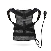 Jmung Posture Correction & Posture Support for Neck Shoulders and Back Pain Relief Inflatable Correction Tape Anti-Hump Back Correction of Scoliosis Correction Device,Black,M