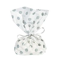 Fun Express - Silver Polka Dot Cello Bags (dz) for Wedding - Party Supplies - Bags - Cellophane Bags - Wedding - 12 Pieces