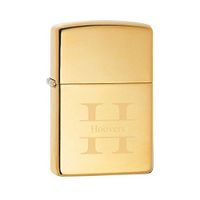 Personalized Genuine Zippo High Polished Brass Lighter - Stamped
