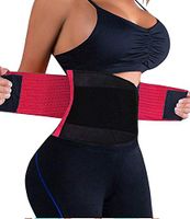 XVSESES Waist Trainer Belt for Women - Waist Cincher Trimmer - Slimming Body Shaper Belt - Sport Girdle Belt (XL, red)